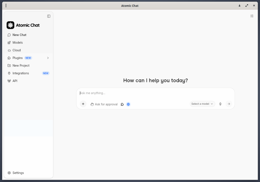 Atomic Chat Default Interface