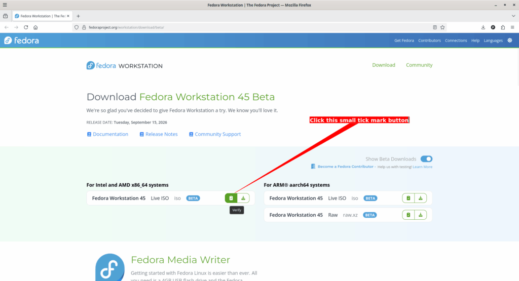Fedora 45 Workstation Download Page