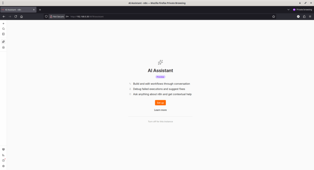 Setup AI Assistant in n8n Setup AI Assistant in n8n