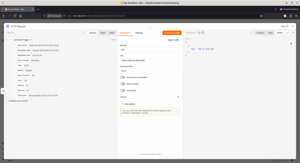 Test Workflow in n8n Test Workflow in n8n