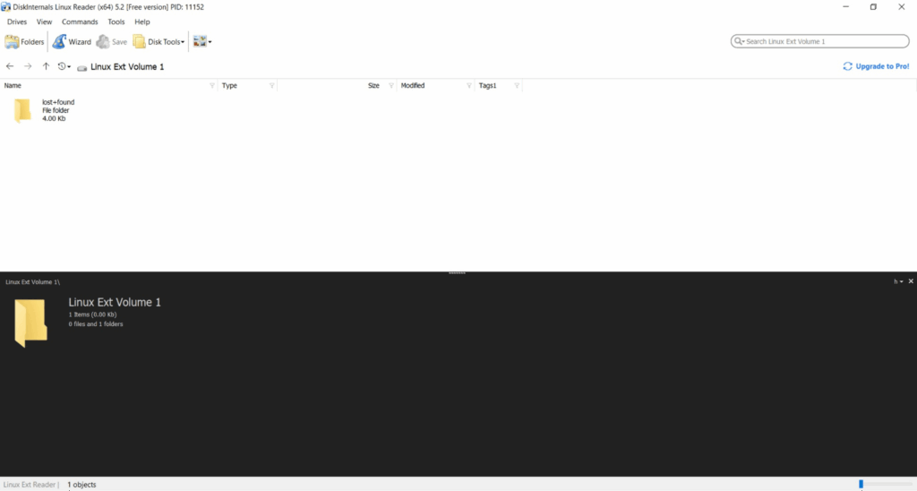 Browse Files and Folders in EXT4 Partition using Linux Reader