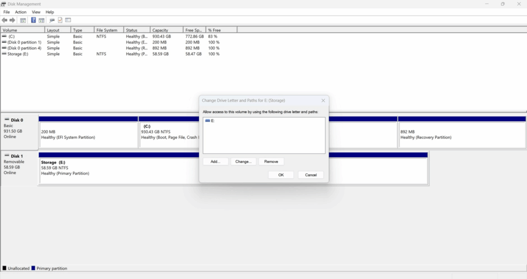 Change Drive Letter and Paths via Disk Management in Windows Change Drive Letter and Paths via Disk Management in Windows