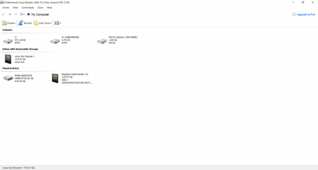 Find EXT4 Partitions with DiskInternals Linux Reader
