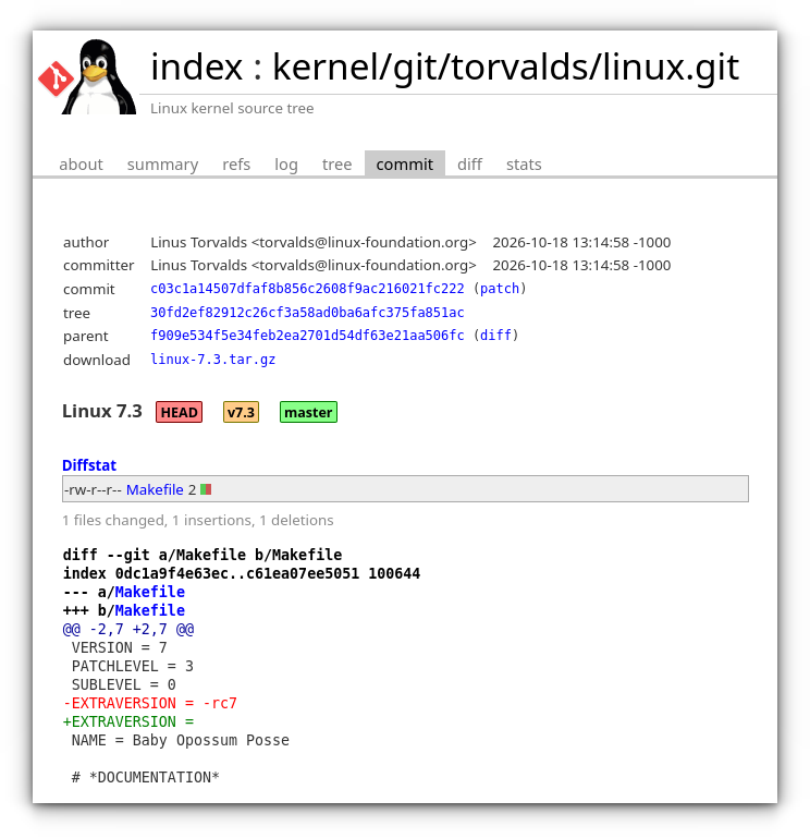 Linux Kernel 7.3 Final Release Linux Kernel 7.3 Final Release