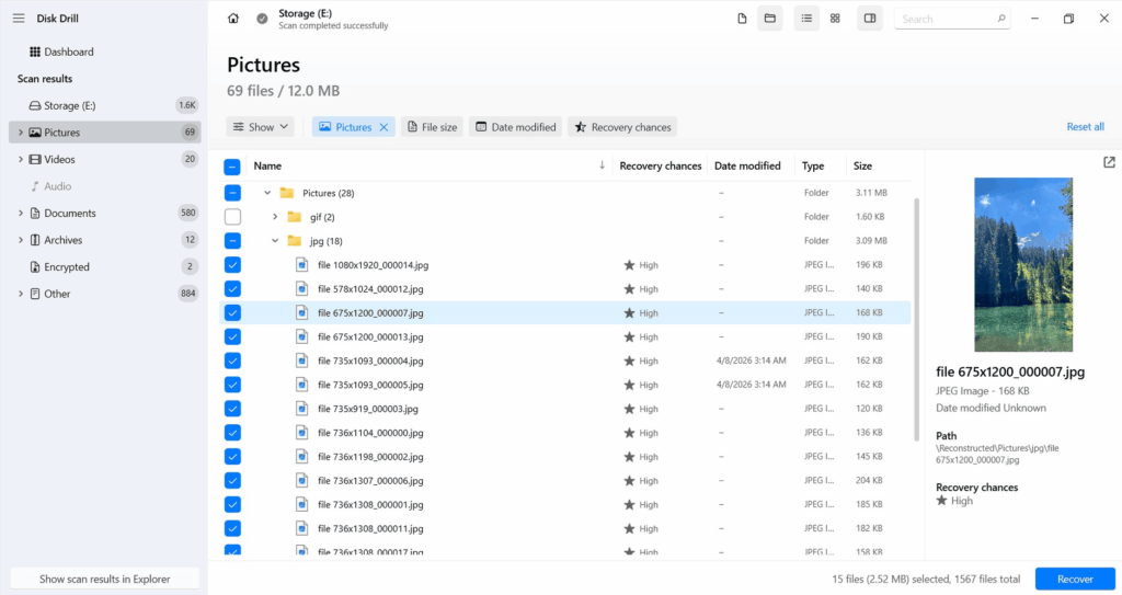 Preview and Select the Files to Restore Using Disk Drill Interface Preview and Select the Files to Restore Using Disk Drill Interface